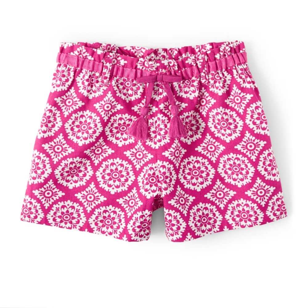 New Gymboree Girls Medallion Tassel Belted Shorts 5T Pink Summer Sunsets Cotton